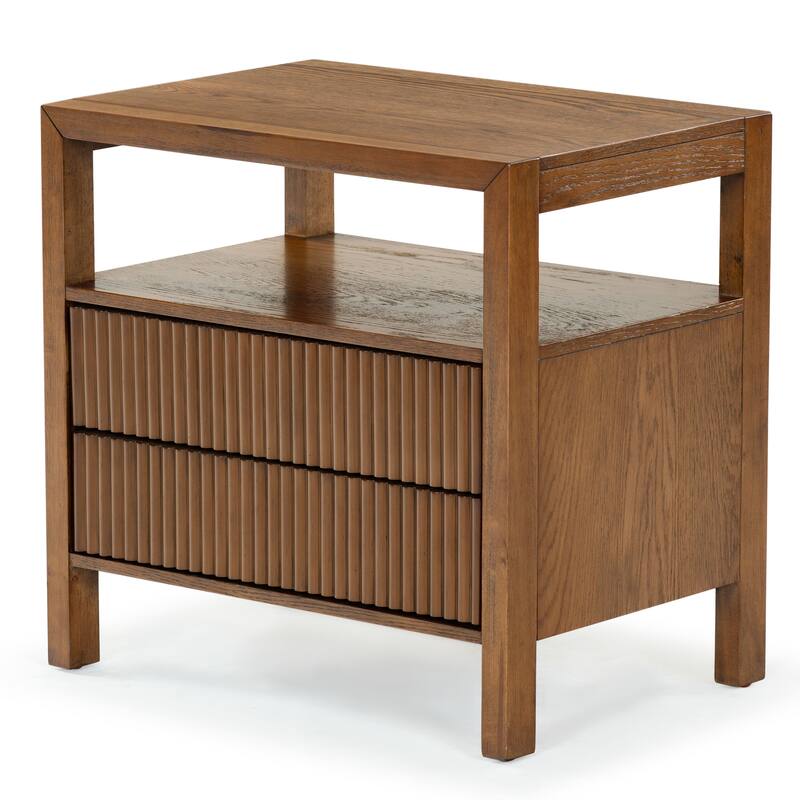 SAFAVIEH Couture Shelbie 2-Drawer Reeded Nightstand, Fully Assembled
