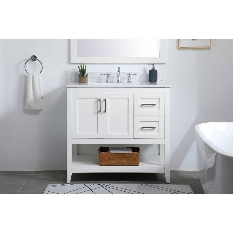 Elegant Lighting VF16036-BS Aubrey 36" Free Standing Single Basin