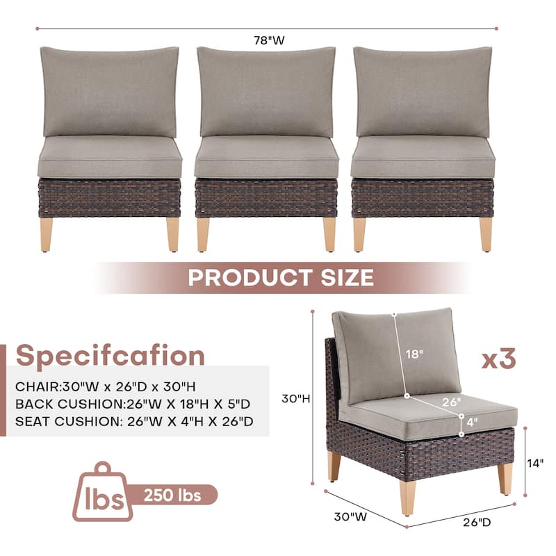 Outdoor Patio Sectional Sofa Wicker Sofa