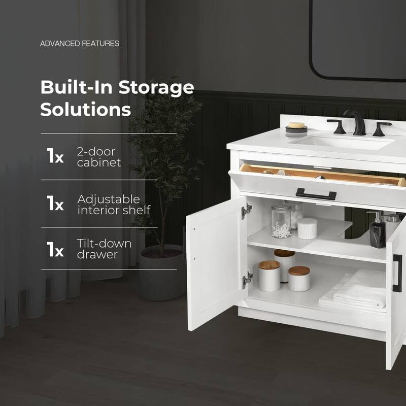 Ove Decors 15VVA-BAI236 Bailey 36" Free Standing Single Basin Vanity