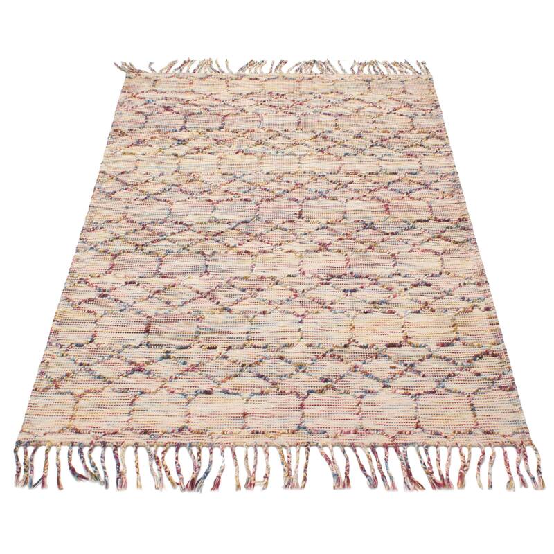 ECARPETGALLERY Braid weave Sienna Cream Wool Rug - 5'2 x 8'0