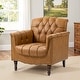 preview thumbnail 2 of 69, Tufted Vegan Leather Accent Chair Upholstered Armchair Camel