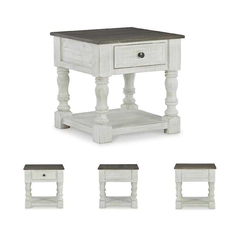 Signature Design by Ashley Havalance White/Gray Square End Table - 25"W x 25"D x 25"H