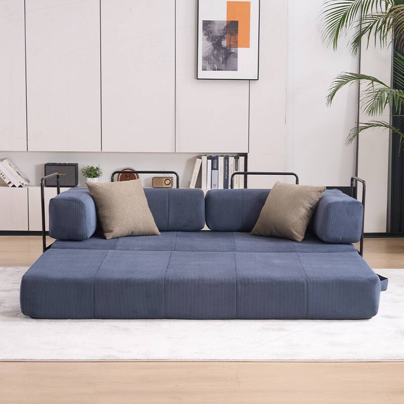 Versatile Convertible Sofa Bed with Plush Pillows for Any Living Space