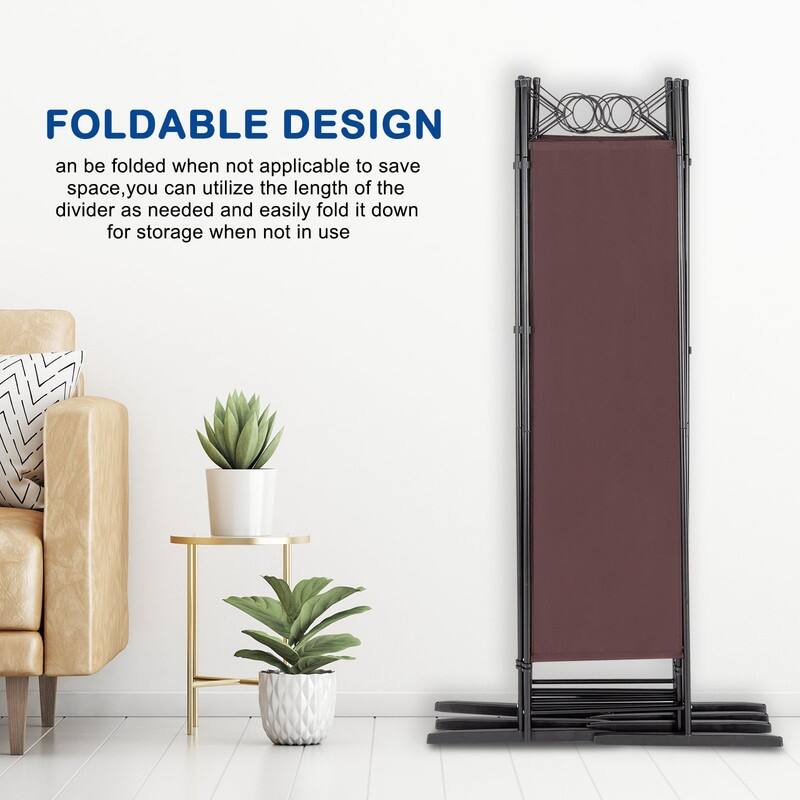 6FT Top With Shape Polyester Cloth Plastic Feet Carbon Steel Frame Foldable Screen