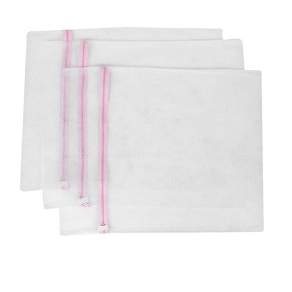 Zipper Delicate Clothes Mesh Wash Bag Home Household Zipper Delicate Clothes Mesh Wash Bag Home Household Net Washing Laundry Pink White 3