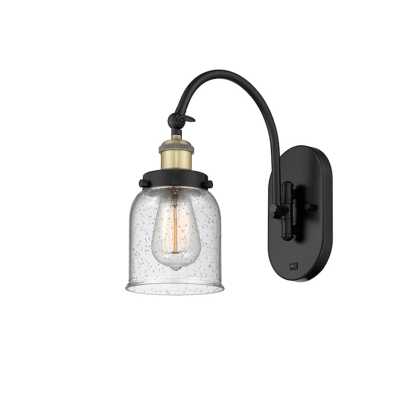 Innovations Lighting 918-1W-13-5 Bell Sconce Bell 13" Tall Wall Sconce - Black Antique Brass / Seedy