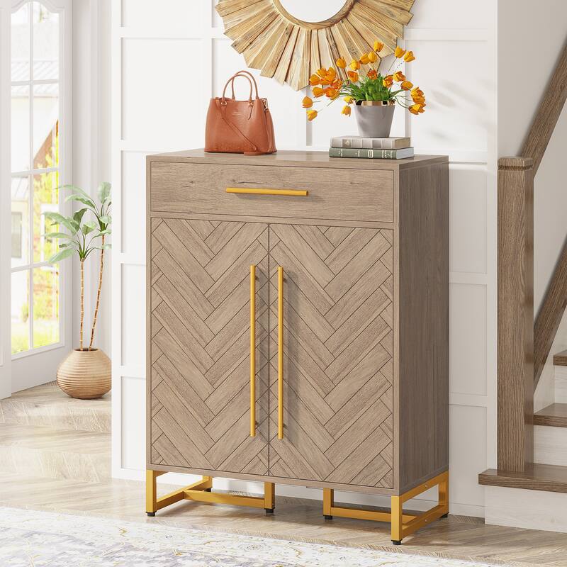 20 Pairs Modern Shoe Cabinet with Drawer for Entryway, Hallway - 31.5" W x 39.37" H x 15.75" D