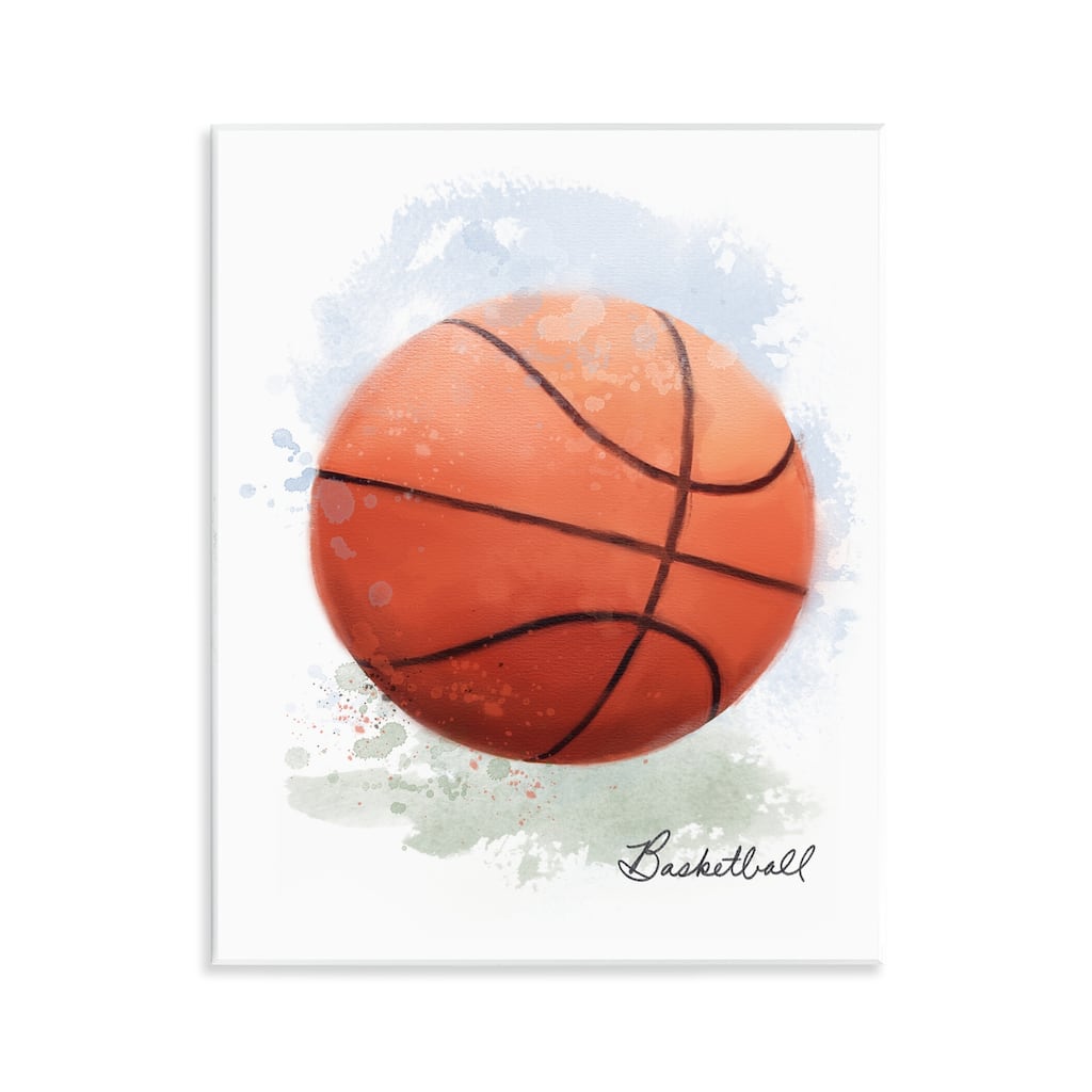 Stupell Soft Pastel Basketball Wall Plaque Art Design By Matthew Piotrowicz