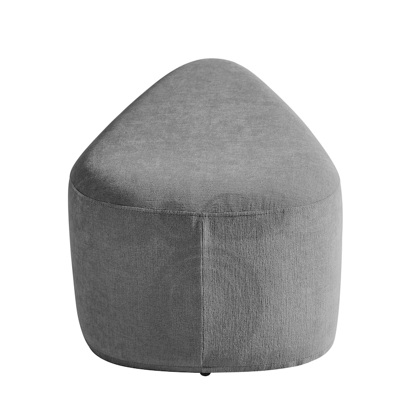 Bonnie 26"/43" W Chenille Small/ Oversized Triangular Cheese Ottoman