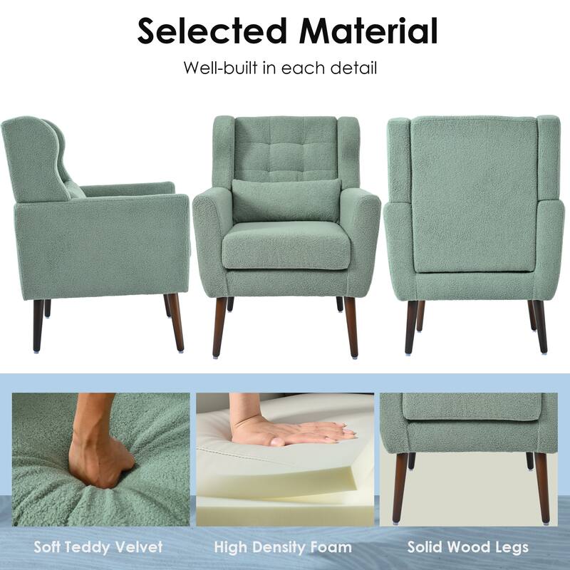 Teddy Accent Chair with Wood Legs