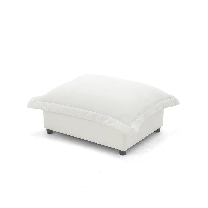 Modern Chenille Cloud Accent Ottoman