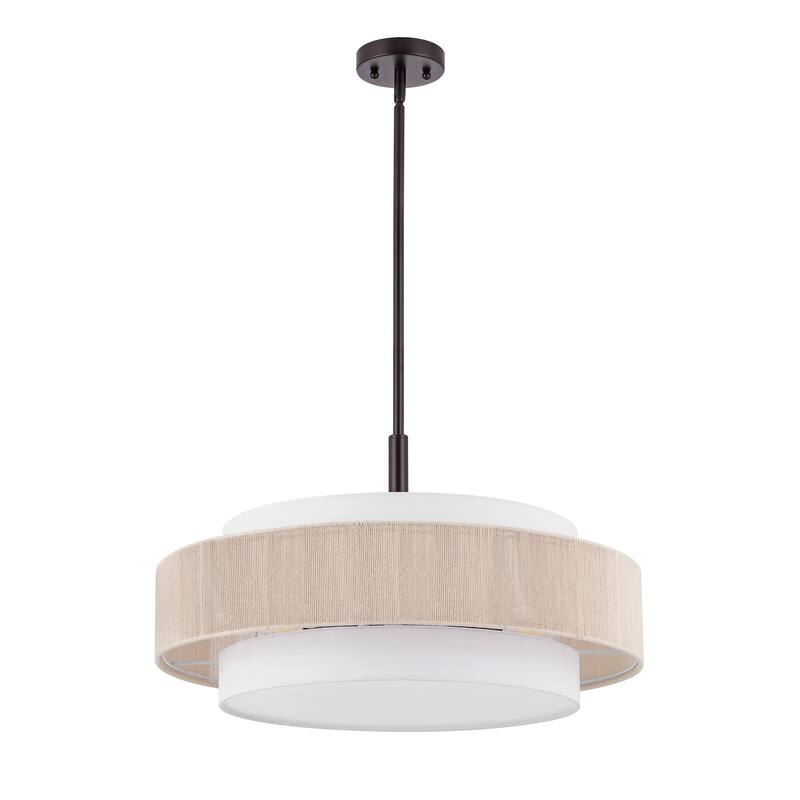 GetLedel 5-Light Double Shaded Drum Chandelier