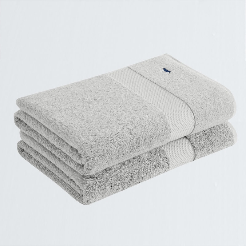 Royal Velvet Turkish Cotton Towel - Same Size Set - 2 Bath Towels - Grey