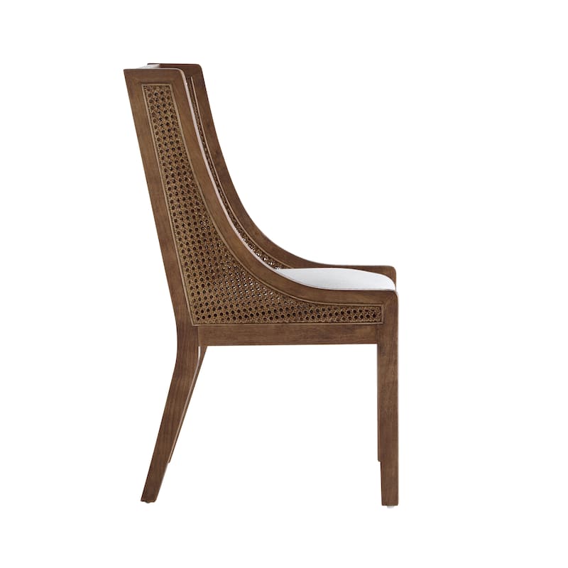 Maurers Cane and Wood Upholstered Dining Chairs (Set of 2) by Christopher Knight Home