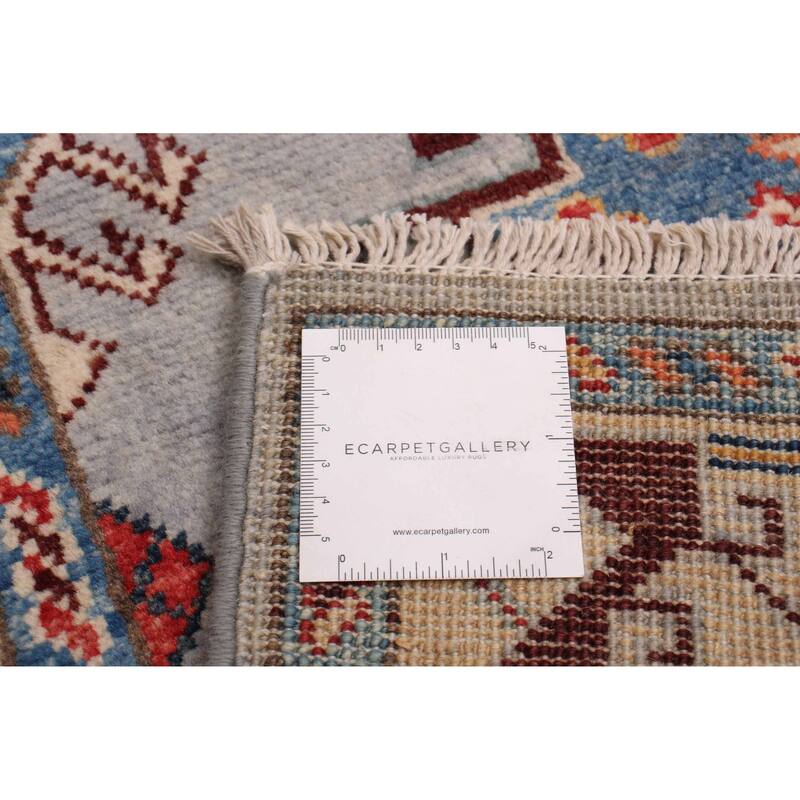 ECARPETGALLERY Hand-knotted Uzbek Ghazni Silver Wool Rug - 2'7 x 9'10