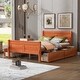 preview thumbnail 42 of 50, Full Wood Platform Bed with Drawers - Elegant Design, No Box Spring Needed