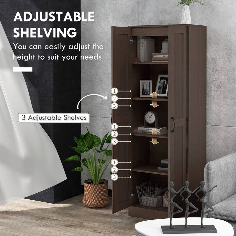 Modern Storage Cabinet with Adjustable Shelves Soft Close Door Anti Tipping Durable Particleboard for Home and Office