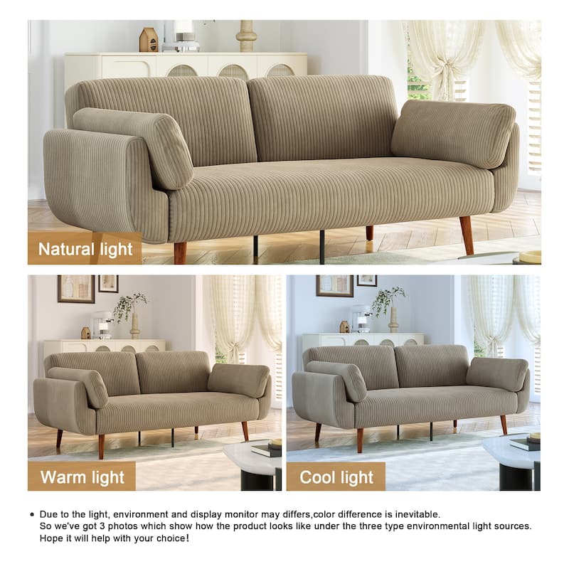 Convertible Corduroy Sleeper Sofa Futon Bed Recliner Lounge