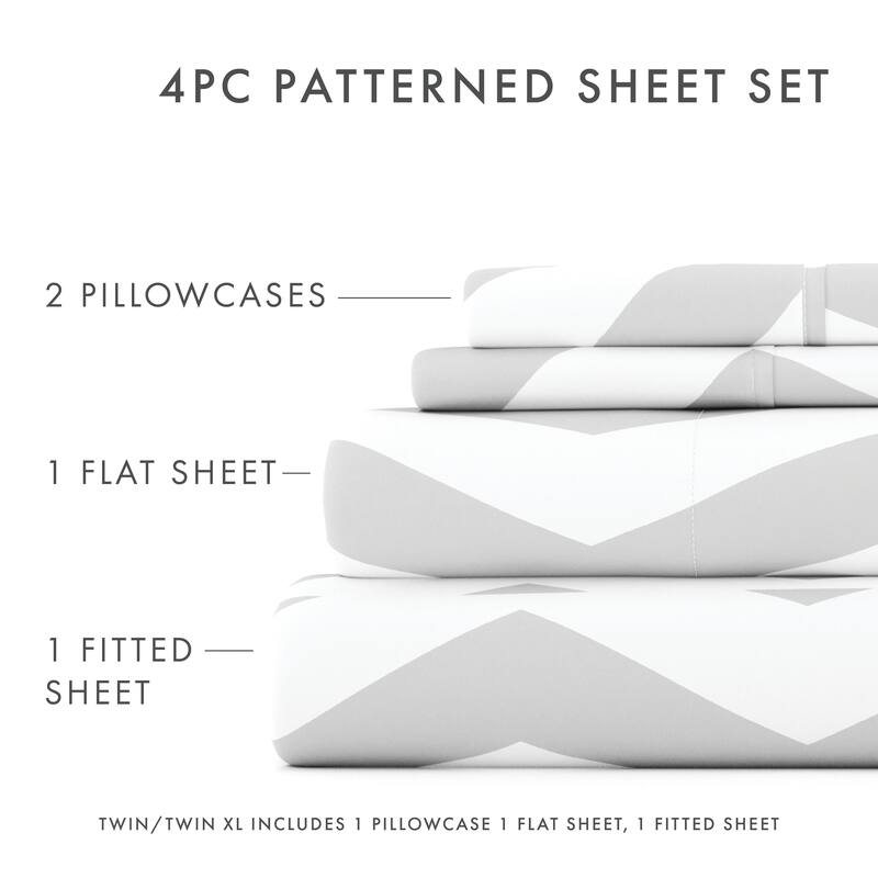 Becky Cameron Ultra Soft Printed 4 Piece Deep Pocket Bed Sheet Set