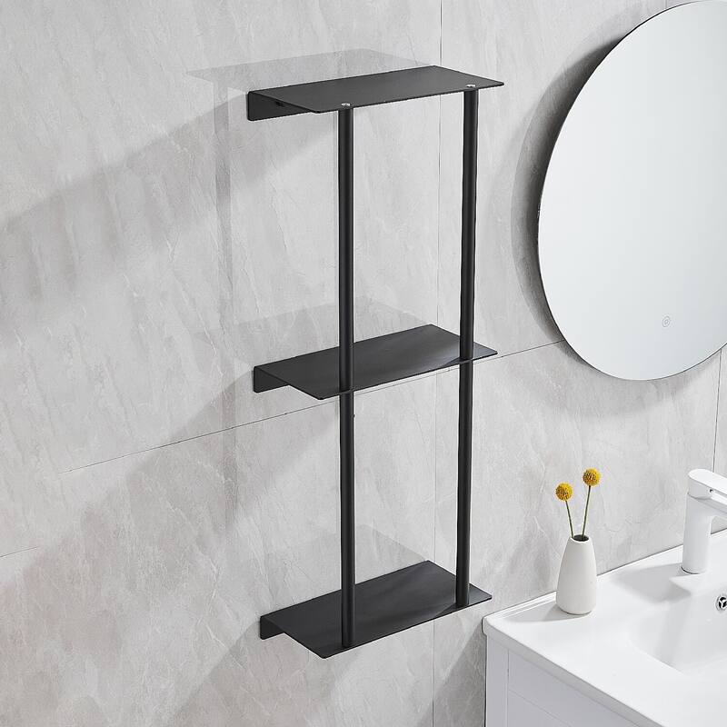 Wall Mounted Towel Rack with 3-Tier Shelf