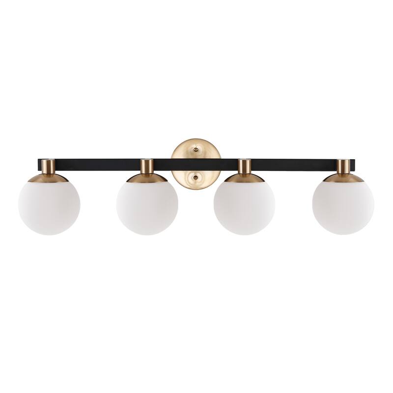 Cecil Globe Metal/Frosted Glass Modern Contemporary LED Vanity, by JONATHAN Y