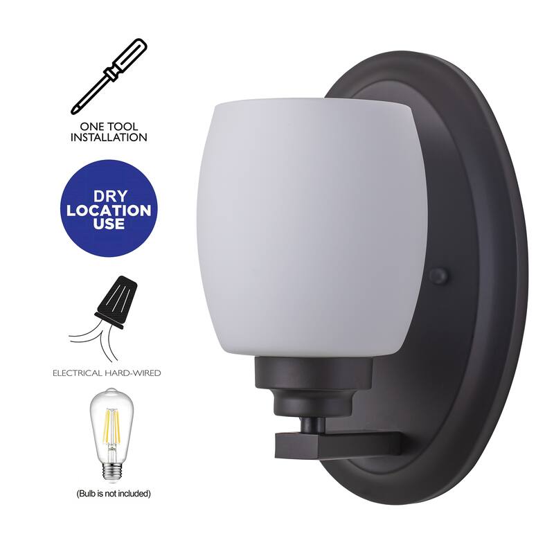 C Cattleya Vanity Light Indoor Wall Sconce Light with White Opal Glass