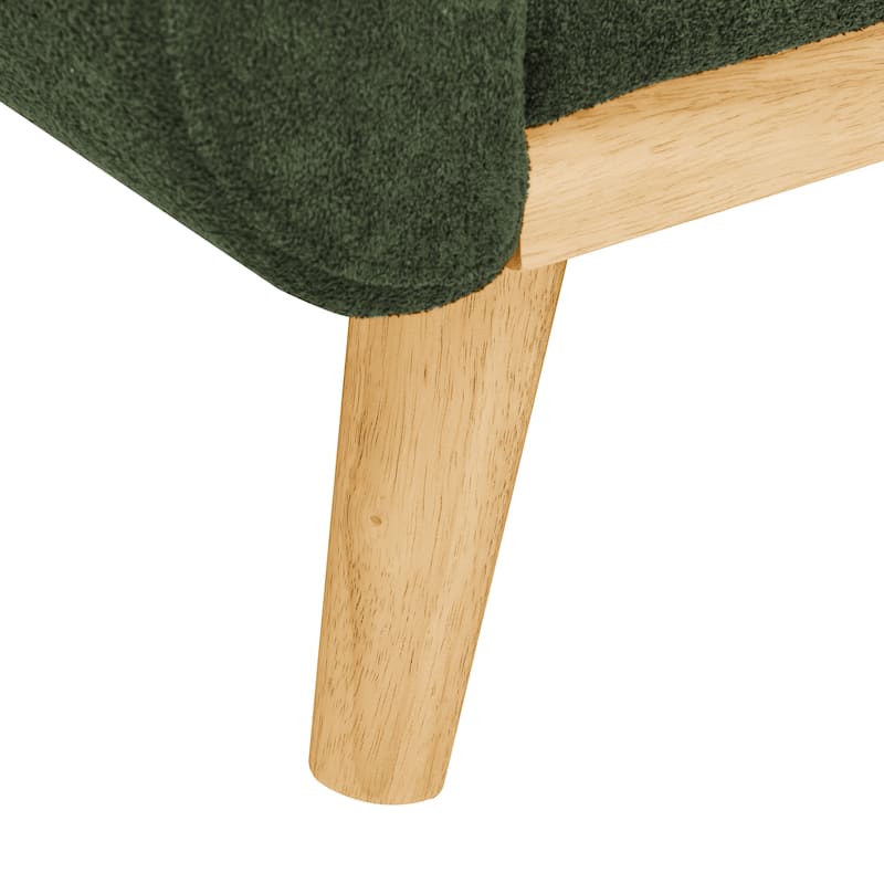 67.7" Mid-Century Tufted Loveseat with Wood Legs - 29.5" D x 67.7" W x 34.6" H