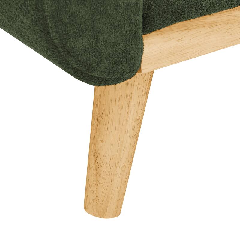 67.7" Wide Green Polyester Upholstered Tufted Loveseat Sofa With Wooden Legs
