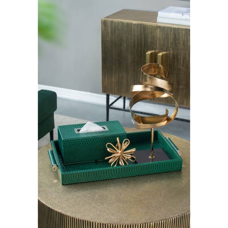 Spherical Floral Statuaries - 9.5" - Gold - Set of 3