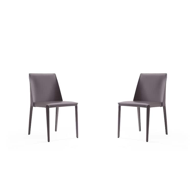 Paris Saddle Leather Dining Chair (Set of 4) - Grey