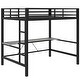 preview thumbnail 15 of 29, Full Size Gaming Metal Loft Bed Frame with LED Light and Desk, 77.2"L x57.3"W x 72"H