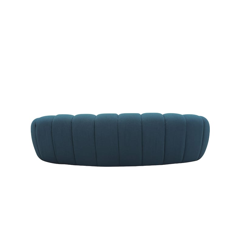 Divani Casa Yolonda Modern Curved Dark Teal Fabric Sofa