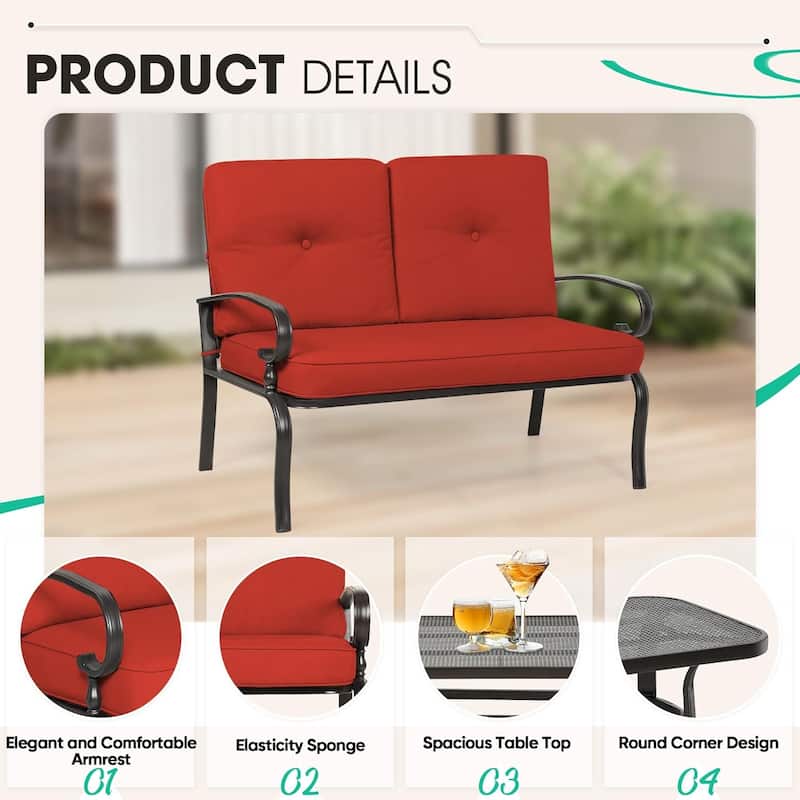 SUNCROWN 7-Piece Outdoor Metal Furniture Conversation Patio Set