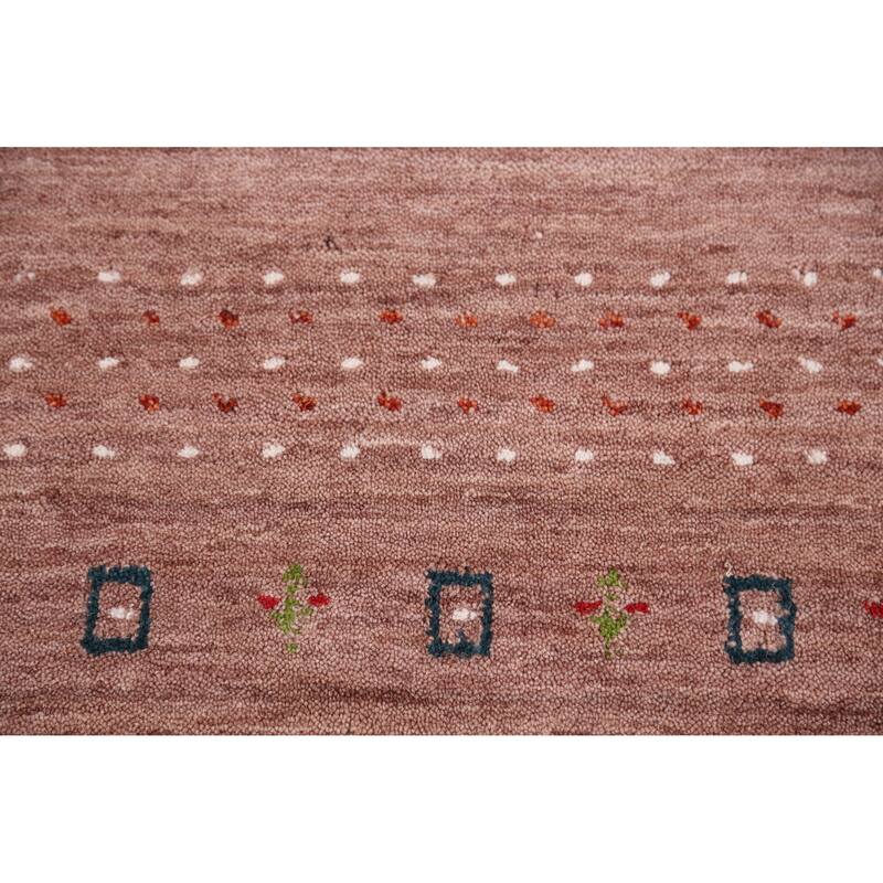 Hand Knotted Oriental 100% Wool Carpet Tribal Animal Pictorial Brown Gabbeh Area Rug - 7' 9'' X 5' 0''