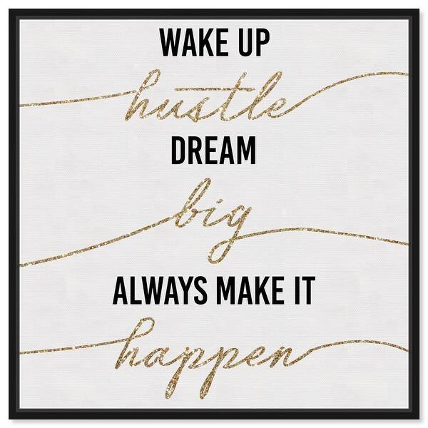 Oliver Gal 'What You Love White and Gold' Quotes Black Wall Art Bed