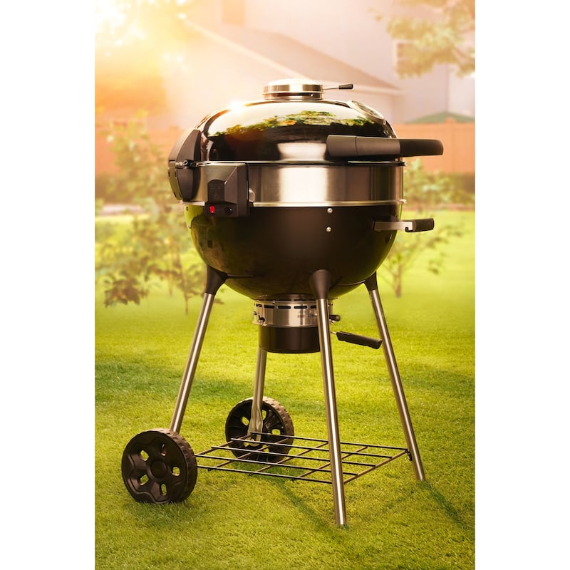 Napoleon PRO22K-LEG-3 23" Wide Charcoal Portable Grill with Lid and
