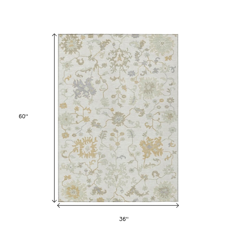 HomeRoots Floral Transitional Rectangle Outdoor Rug