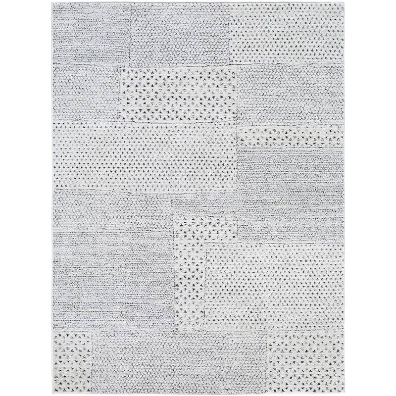 Galey Alix x Livabliss Architect III Modern Geometric Area Rug - Gray/Black - 7' 10" x 10'