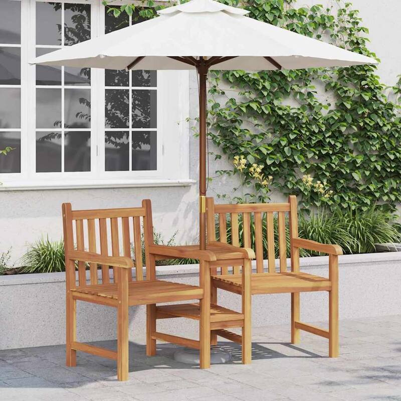 vidaXL Outdoor Chairs Brown 152 x 63 x 89 cm Solid teak wood - 59.8 x 24.8 x 35.0 in - Brown