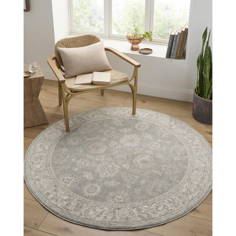 Livabliss Poetry Traditional Area Rug - Light Sage - 6'7" x 9'6"