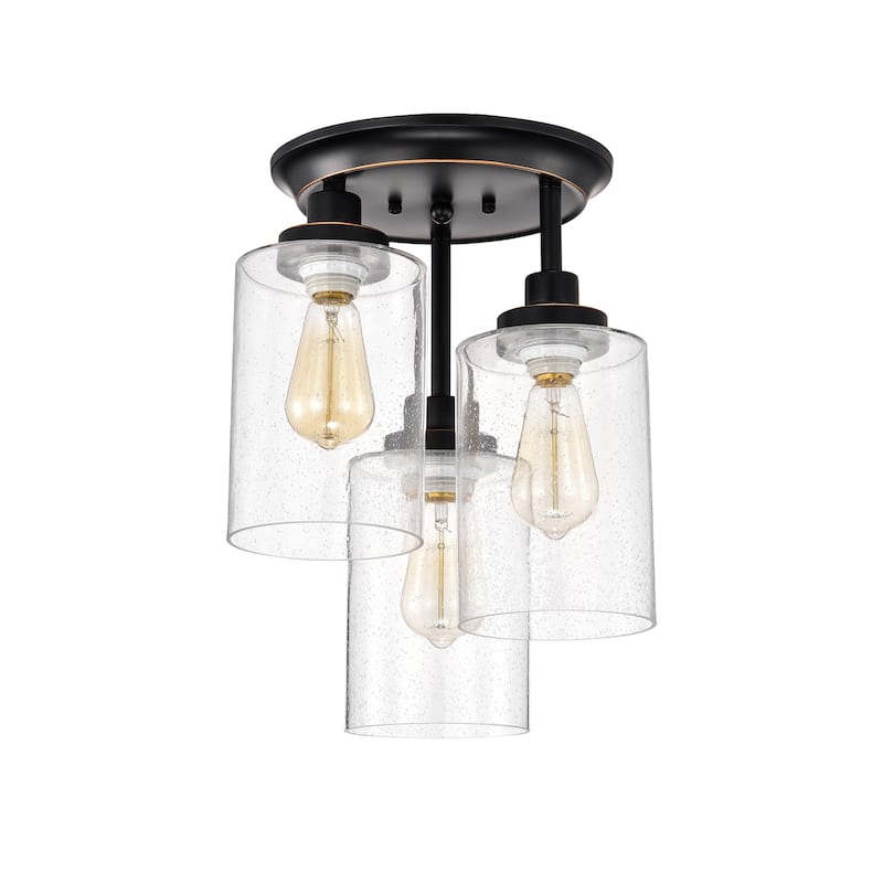 Harun Oil Rubbed Bronze 3-Light Semi-Flush Mount
