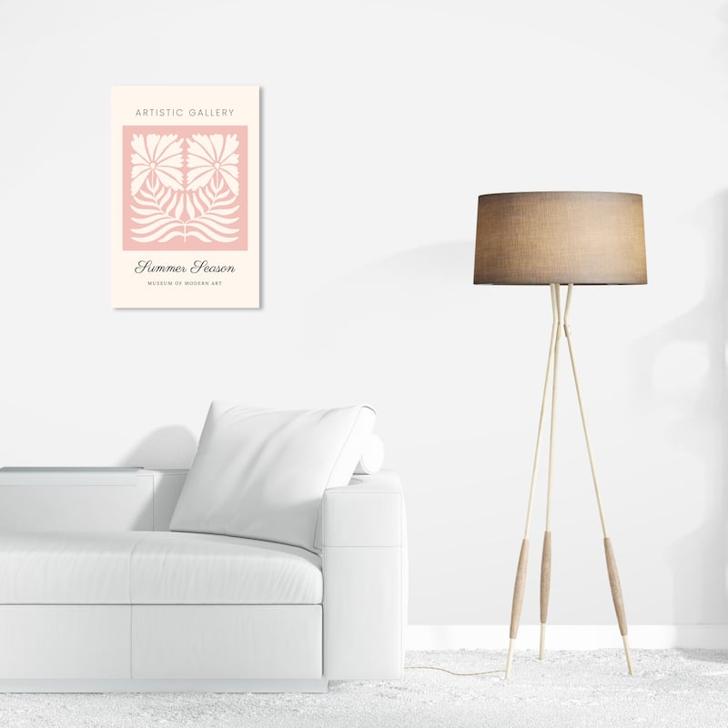Wynwood Studio Canvas Advertising Artistic Gallery Summer Poster I Pink Modern & Contemporary Wall Art Canvas Print - 24 x 16