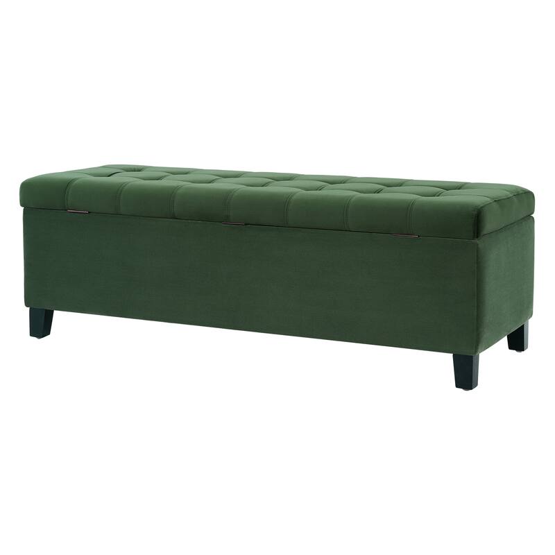 Upholstered Storage Ottoman Bench for Bedroom, Entryway & Foot Rest