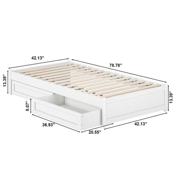 dimension image slide 7 of 20, Barcelona Panel Platform Bed with Storage Drawers