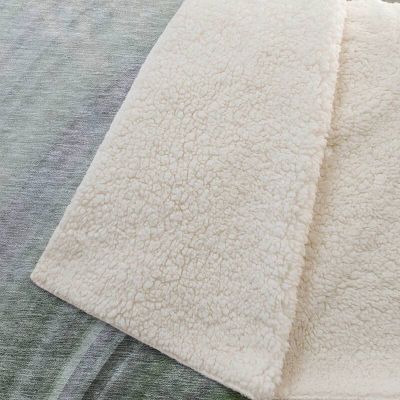 Premium Machine Washable Contemporary Wave Sherpa Throw Blanket