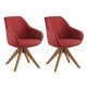 preview thumbnail 14 of 28, Art Leon Swivel Dining Chairs with Wood Legs (Set of 2) Wine Red