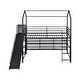 preview thumbnail 11 of 10, Playhouse Twin Size House Metal Loft Bed with Storage Iron Mesh Shelves and Slide