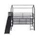 preview thumbnail 11 of 10, Twin Size House Metal Loft Bed with Iron Mesh Shelves, Slide & Storage Compartments, Sturdy Playhouse Bed for Kids' Room, Black