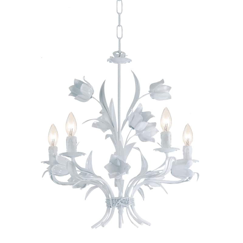 Southport 5 Light Wet White Chandelier - 20'' W x 22'' H - 20'' W x 22'' H